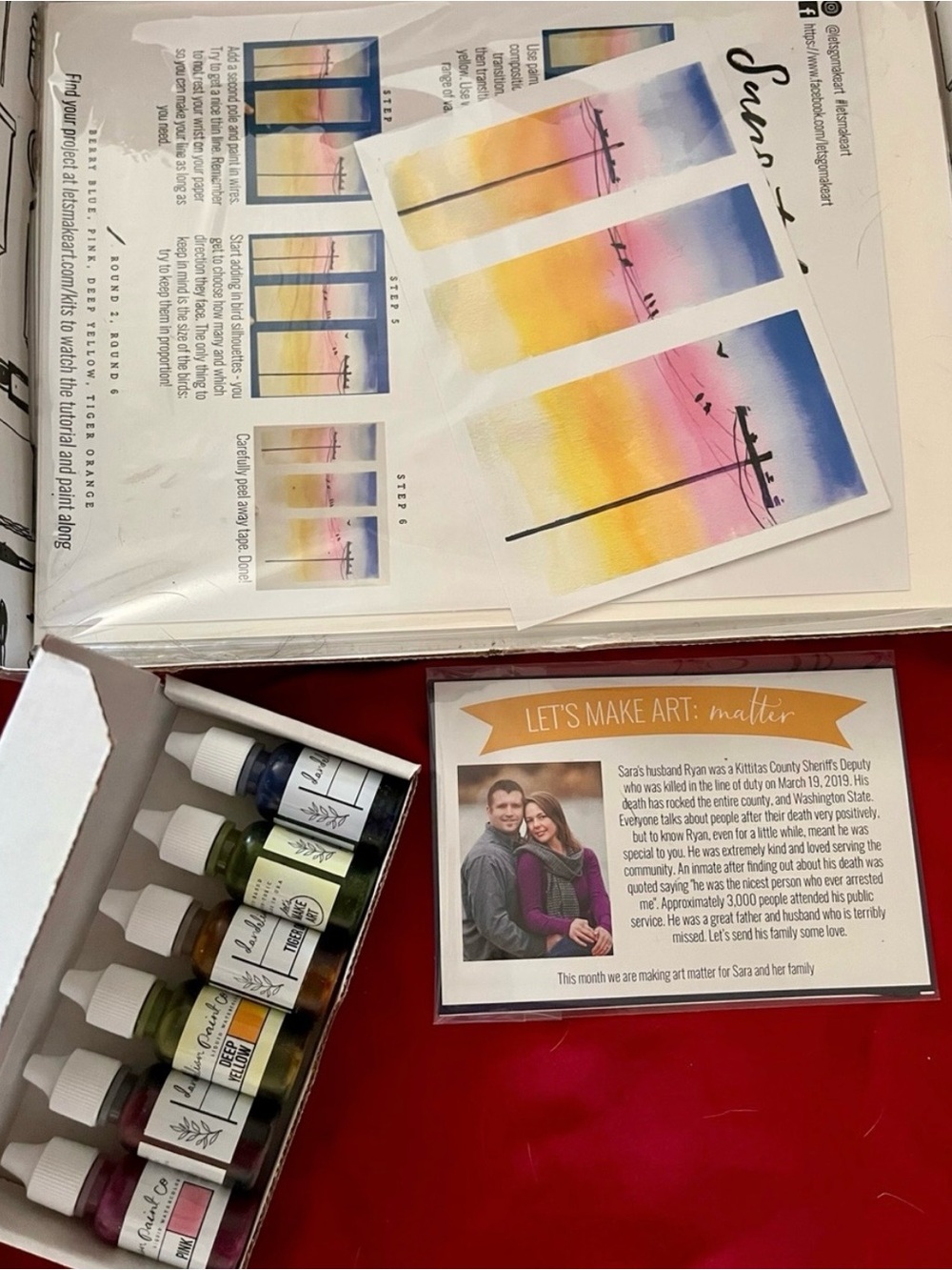 Watercolor Landscape Paint Set with Sunset Swatch Cards